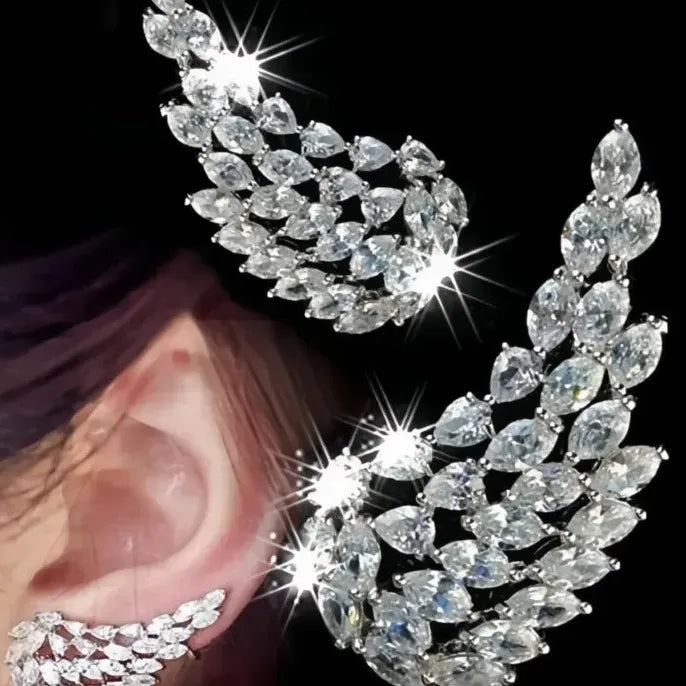 Geometric Copper Alloy Stud Earrings with Cubic Zirconia for Women