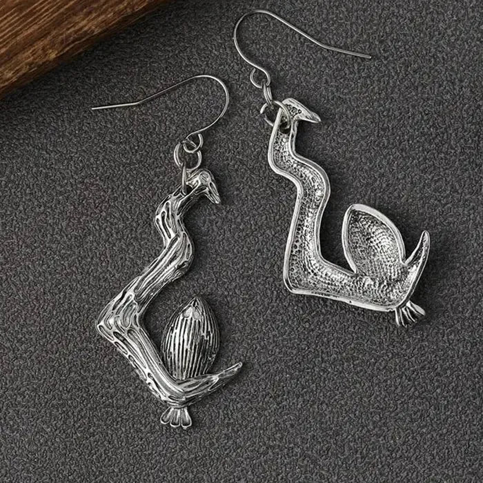 Retro Gothic Animal Metal Pendant Drop Earrings Halloween Gift Jewelry