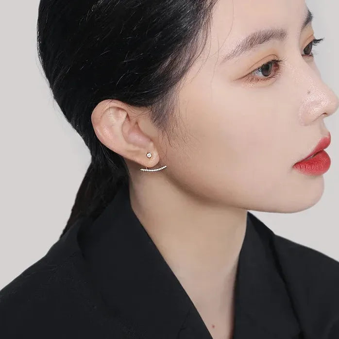 2024 Classic Korean Geometric Zircon Gold Color Earrings for Women