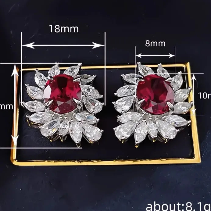 Silver Oval Cubic Zirconia Bridal Earrings Sparkling Wedding Jewelry