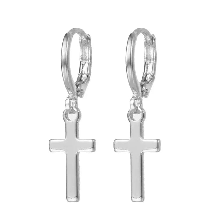 Gothic Rhinestone Cross Drop Earrings Crystal Dangle Jewelry Gift