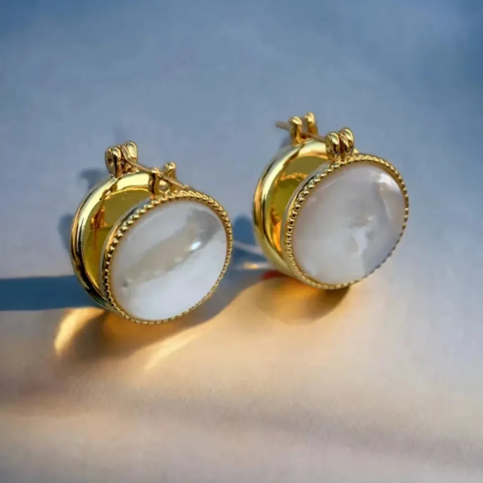 Ocean Double-Sided Shell Drop Earrings Lightweight Luxury for Women Banquet Gift
