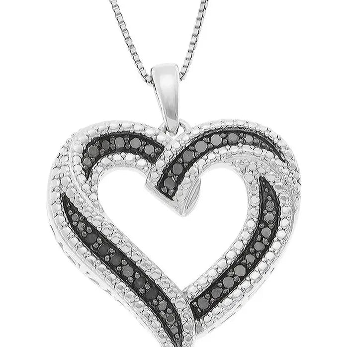 Two Tone Heart Pendant Necklace Brass Bridal Wedding Jewelry for Women