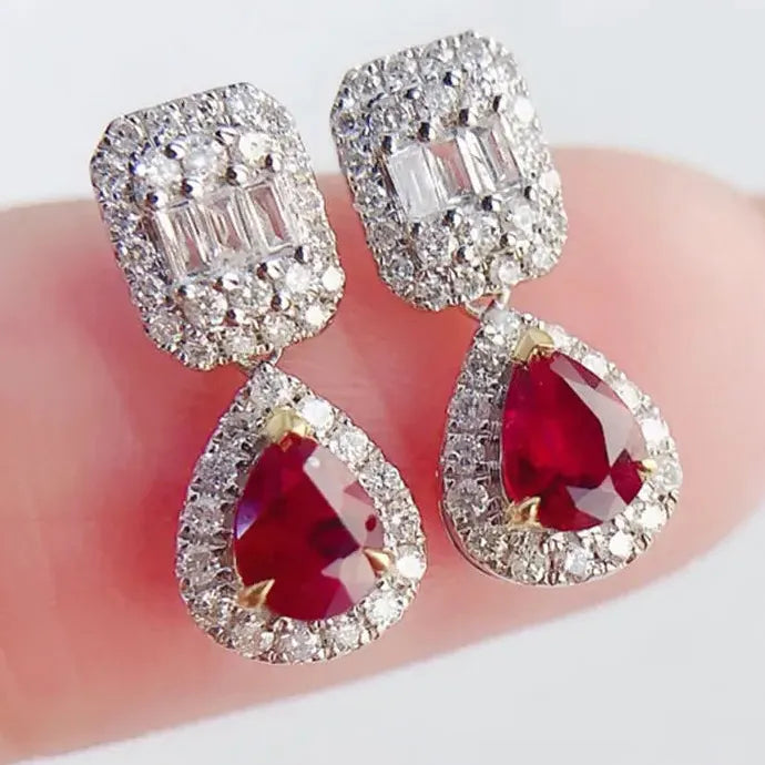 Silver Water Drop Earrings Zinc Alloy Acrylic Lightweight Women's Jewelry