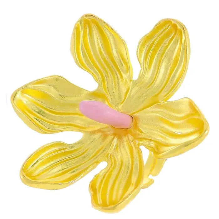 Adjustable Colorful Flower Geometric Ring for Women Stylish Fashion Jewelry