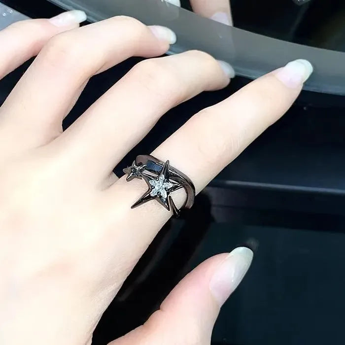 2024 Gothic Star Cocktail Ring Unisex Punk Cross Jewelry Gift