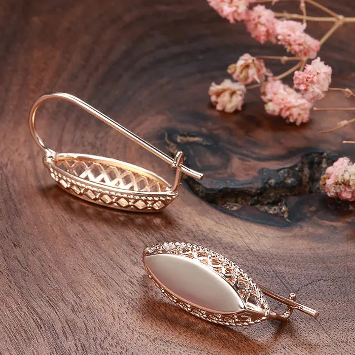 Minimalist Geometric Hollow Lace Drop Earrings Zinc Alloy Ethnic Style Jewelry