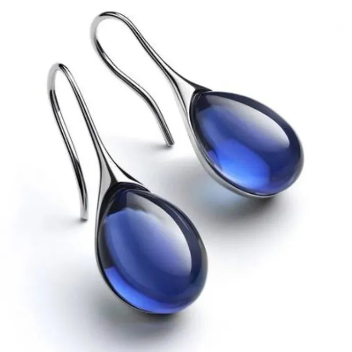 Gold Crystal Hook Dangle Earrings Natural Stone Drop Jewelry for Women Wedding