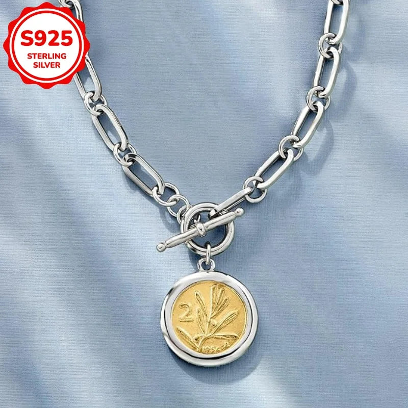 925 Silver 18K Gold Plated Bee Pendant Necklace Women Hoop Charm Gift Box