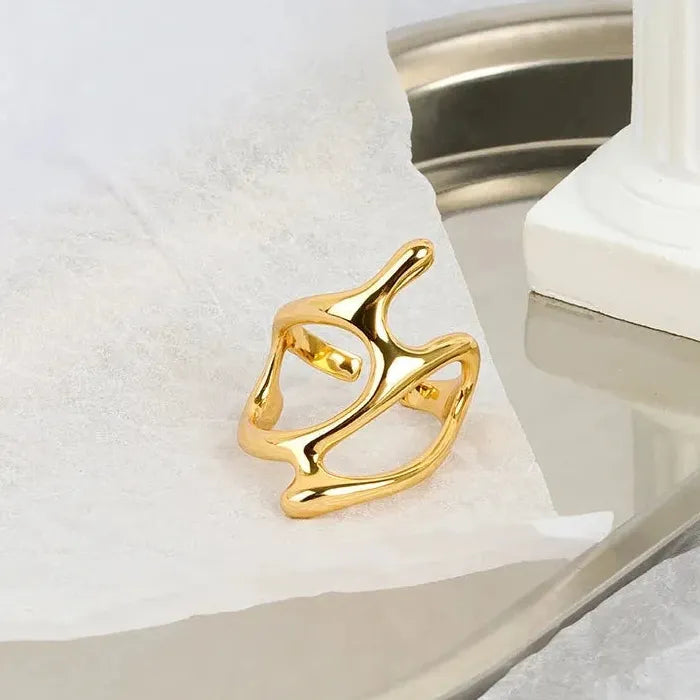Adjustable Silver Geometric Vintage Punk Ring for Women Party Jewelry