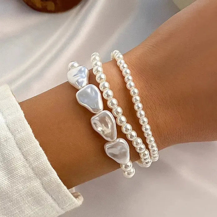 Vintage White Imitation Pearl Multilayer Choker Necklace Women Wedding Jewelry