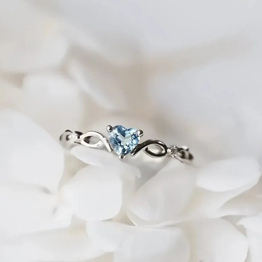 Heart Brass Ring with Cubic Zirconia Geometric Design Fashion Gift for Women