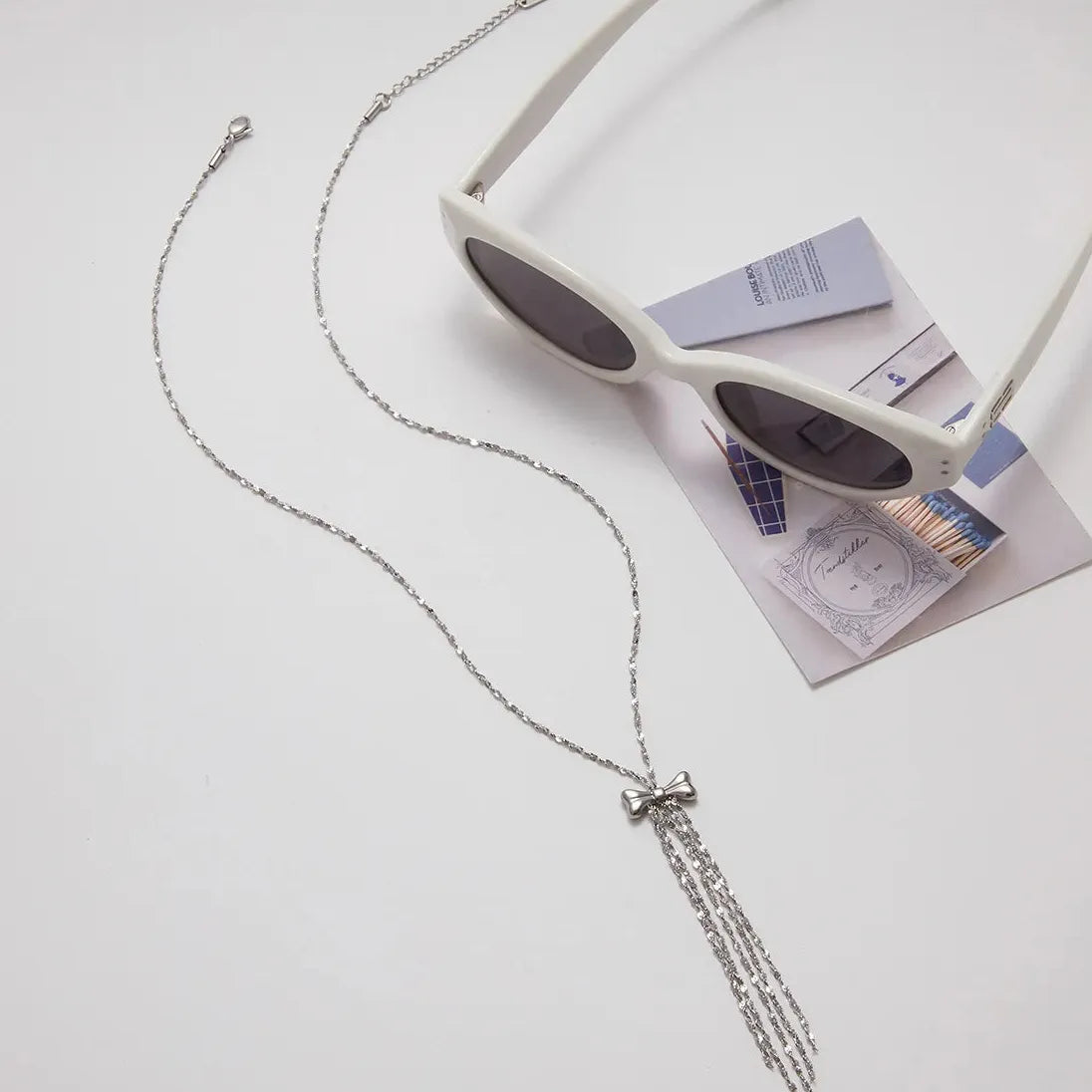 Stainless Steel Bowknot Sweater Chain Necklace Women’s Hypoallergenic Choker