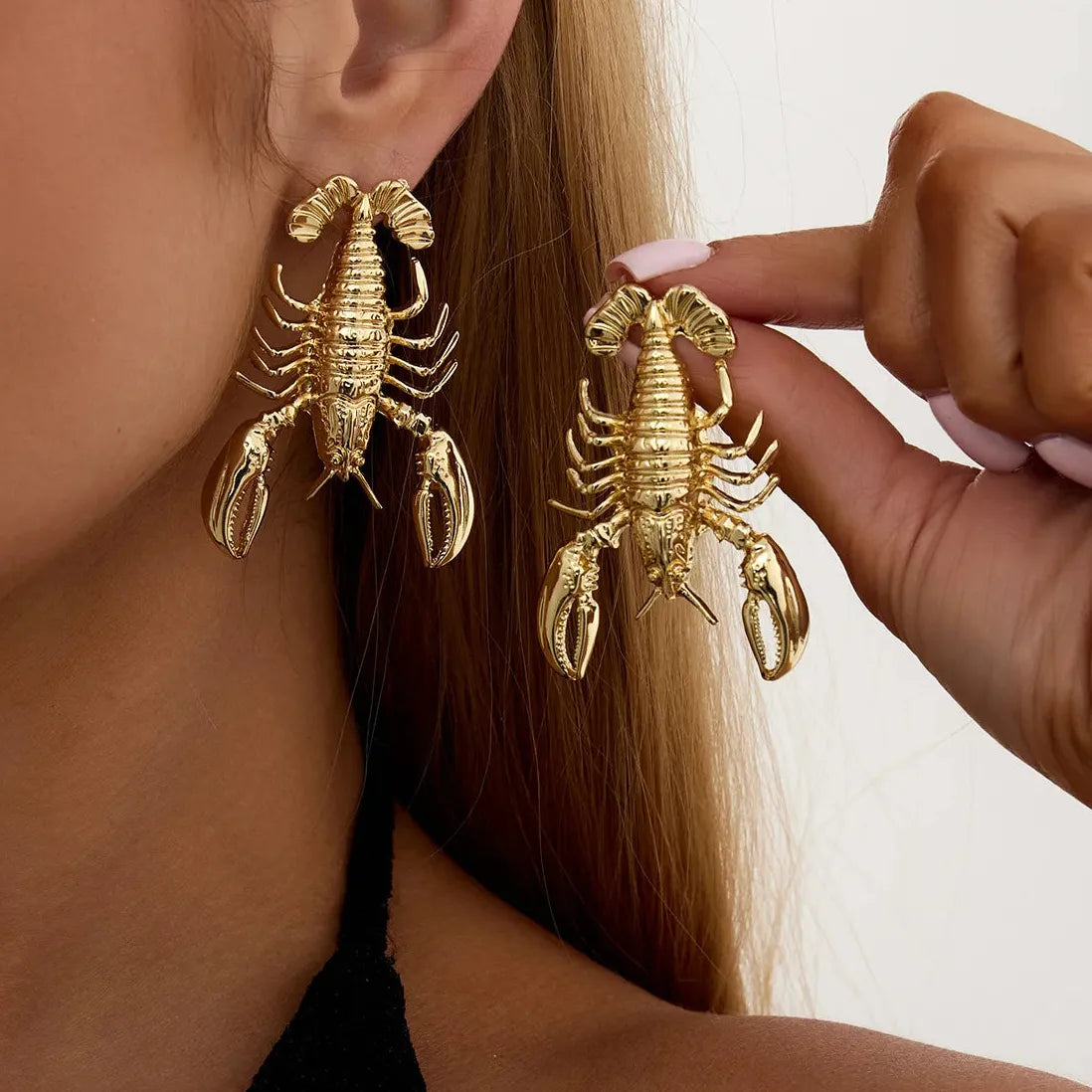 Bohemian Personalized Large Metal Lobster Drop Earrings for Women Jewelry