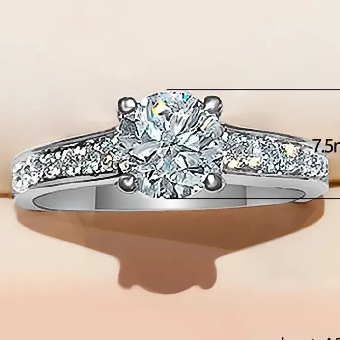 Women's Geometric Wedding Ring with AAA Cubic Zirconia Stones