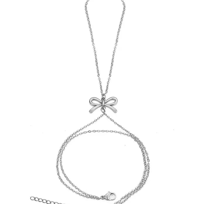 Adjustable Stainless Steel Bowknot Bracelet for Women Sweet Jewelry Gift