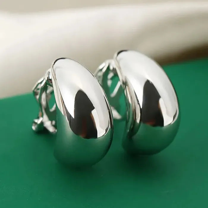 French Luxury Water Drop Clip Earrings Copper Alloy No Pierced Holes Jewelry