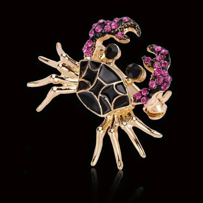 Personalised Purple Black Oil Drop Small Crab Brooch Accessory