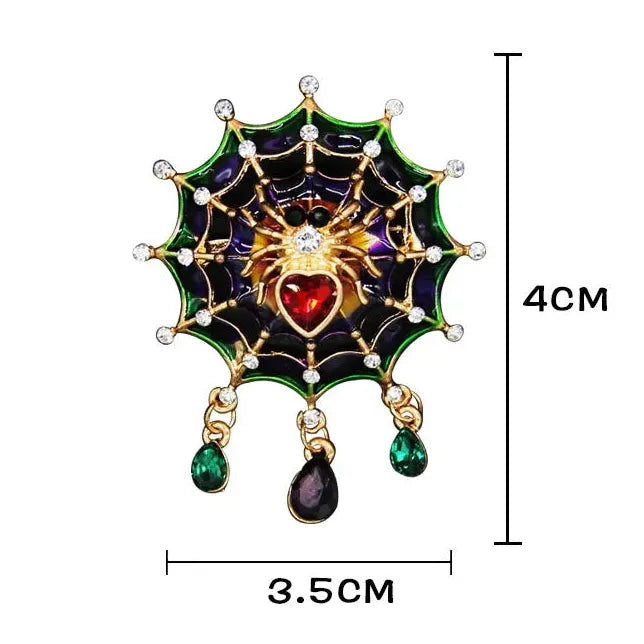 Vintage Korean Spider Brooch Rhinestone Jewelry for Men and Women