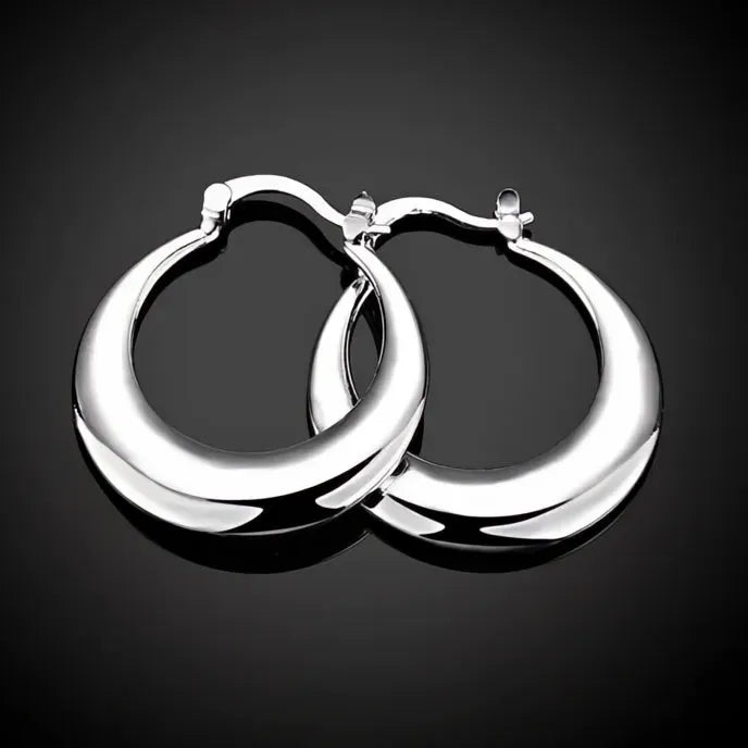 Geometric Metal Hoop Earrings for Women, Silver & Gold Color, Modern Fashion Jewelry