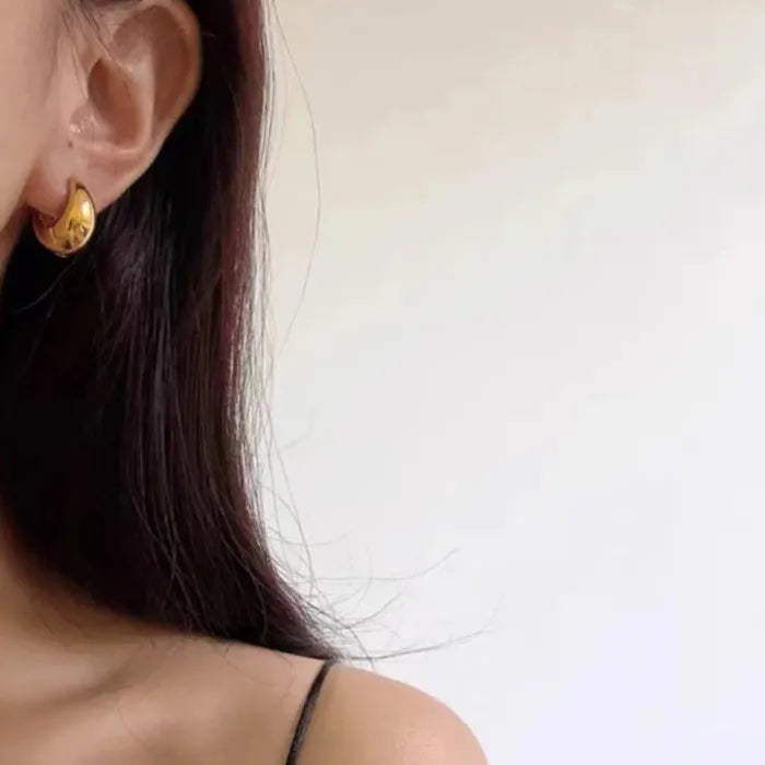Geometric Zinc Alloy Hoop Earrings Round Circle Punk Jewelry for Women