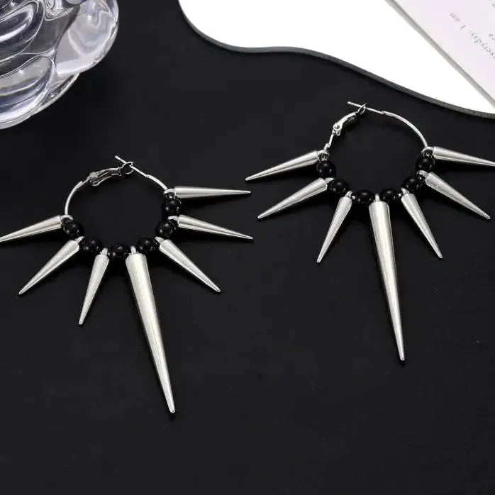 Y2K Punk Four Pointed Star Stud Earrings for Women Gothic Jewelry