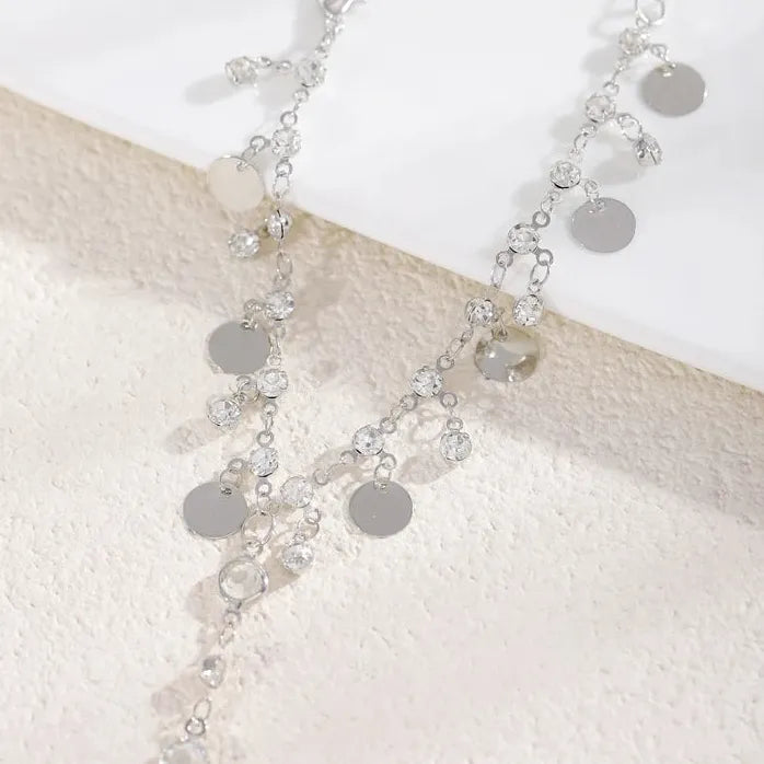 Crystal Tassel Finger Bracelet for Women Vintage Hand Chain Jewelry Gift