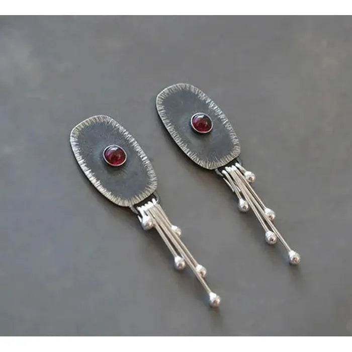 Vintage Ethnic Antique Zinc Alloy Metal Drop Earrings Women Punk Handmade Dangle