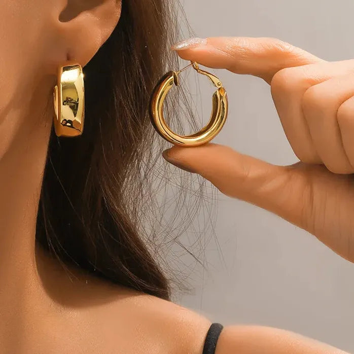 Vintage Multi-Layer C-Shape Drop Earrings for Women Goth Punk Jewelry Gift