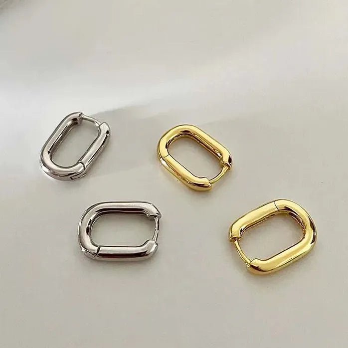 Unisex Geometric U-Shape Hoop Earrings Punk Hip-Hop Fashion Jewelry