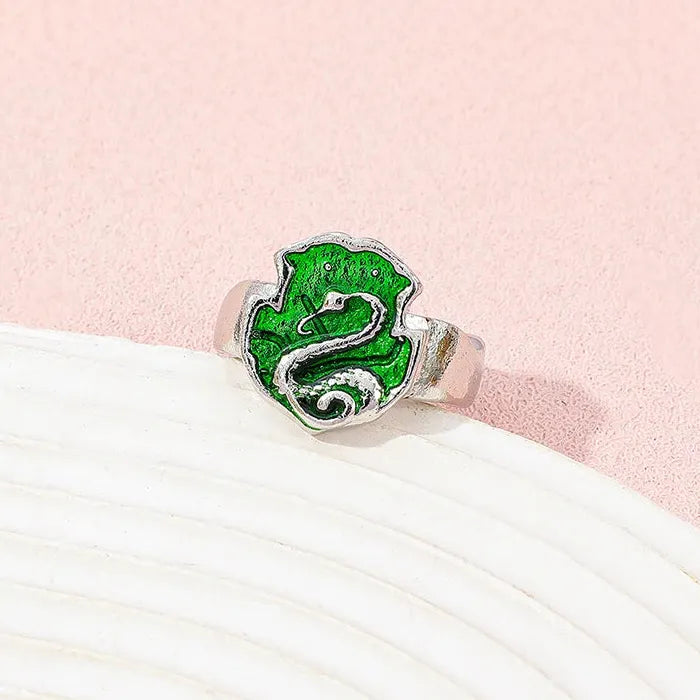 Unisex Gothic Punk Green Snake Wide Open Ring Kpop Gift Symbolic Jewelry