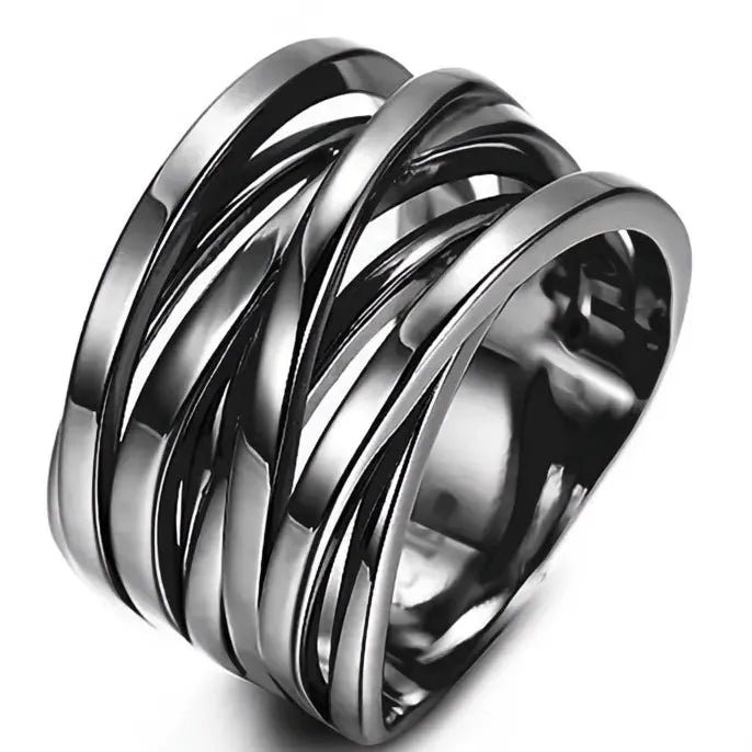 Wide Finger Brass Wedding Band Ring for Women Modern Fashion Jewelry