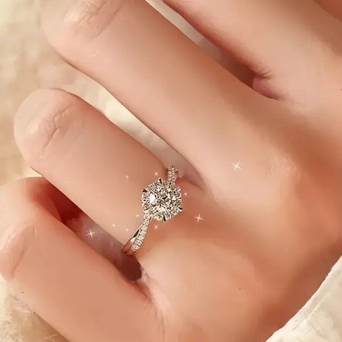 Eternity Brass Wedding Band with Cubic Zirconia Ring for Women