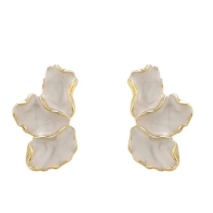 Vintage Lafite Five Petal Flower Earrings for Women Summer Jewelry Gift