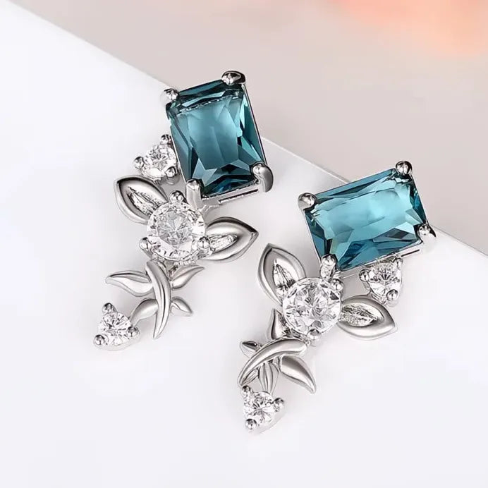 Trendy Women’s Geometric Cubic Zirconia Drop Earrings for Wedding Party