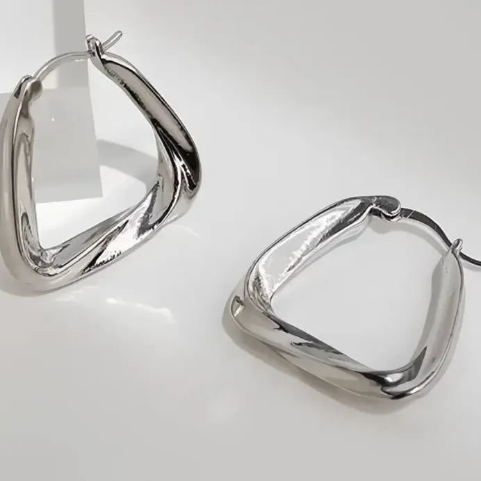 Geometric Hoop Earrings for Women Gold Silver Wedding Engagement Jewelry