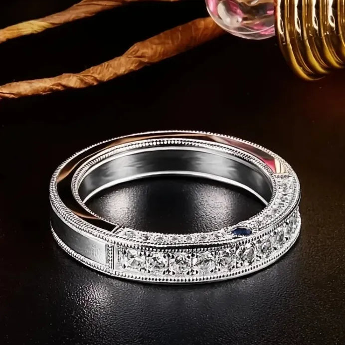 Elegant Silver Brass Wedding Rings for Women Cubic Zirconia Gift