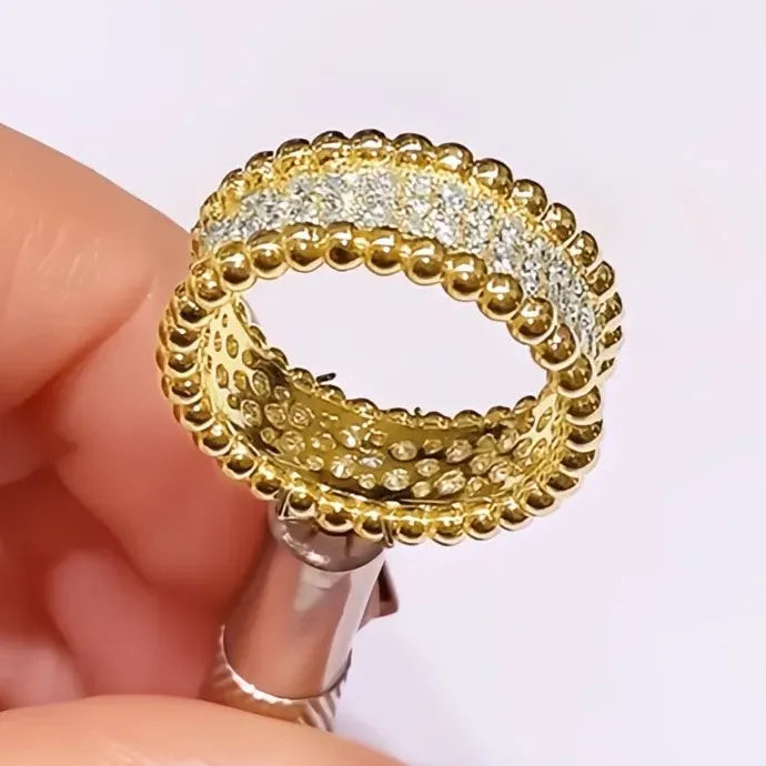 Bling Bling Geometric Brass Promise Rings for Women Wedding Bands with CZ Stones