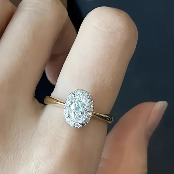 Elegant Cubic Zirconia Gold Color Geometric Wedding Rings for Women Brass