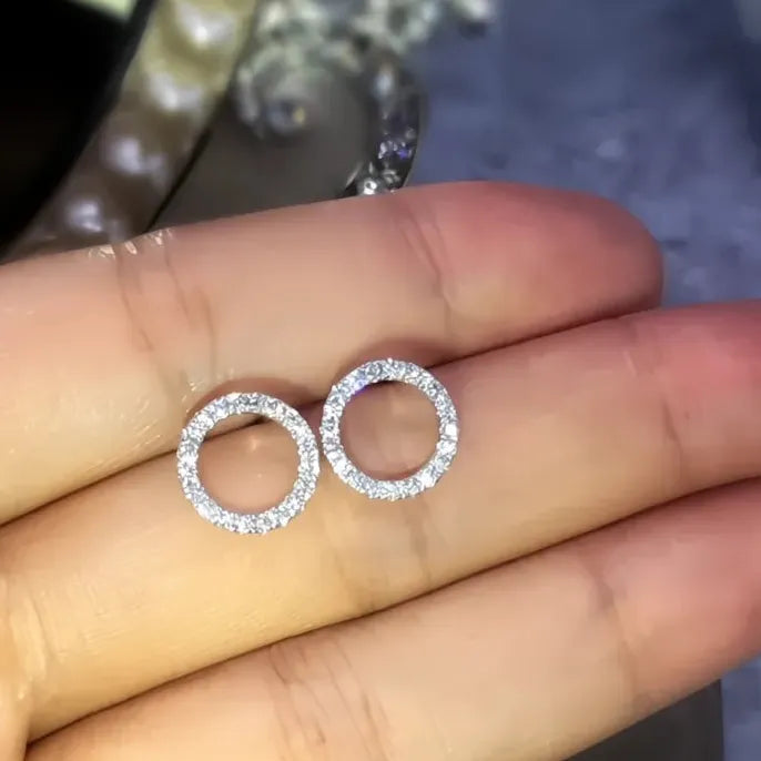 Delicate Water Drop Shaped Stud Earrings Silver Color Cubic Zirconia CZ Fashion Jewelry for Women