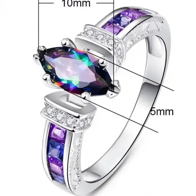 Marquise Purple Cubic Zirconia Prong Setting Cocktail Ring Women Sizes 6-10