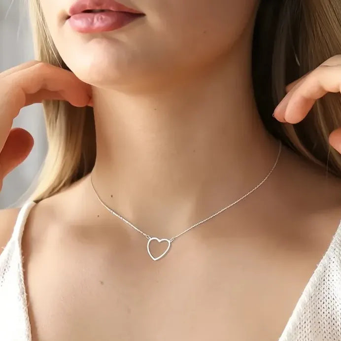 Minimalist Heart Pendant Necklace Copper Alloy Trendy Jewelry for Women