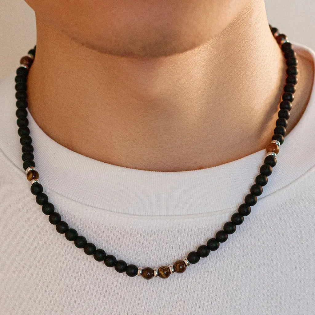 Handmade Men's Resin Beads Necklace Trendy Hip Hop Jewelry Gift
