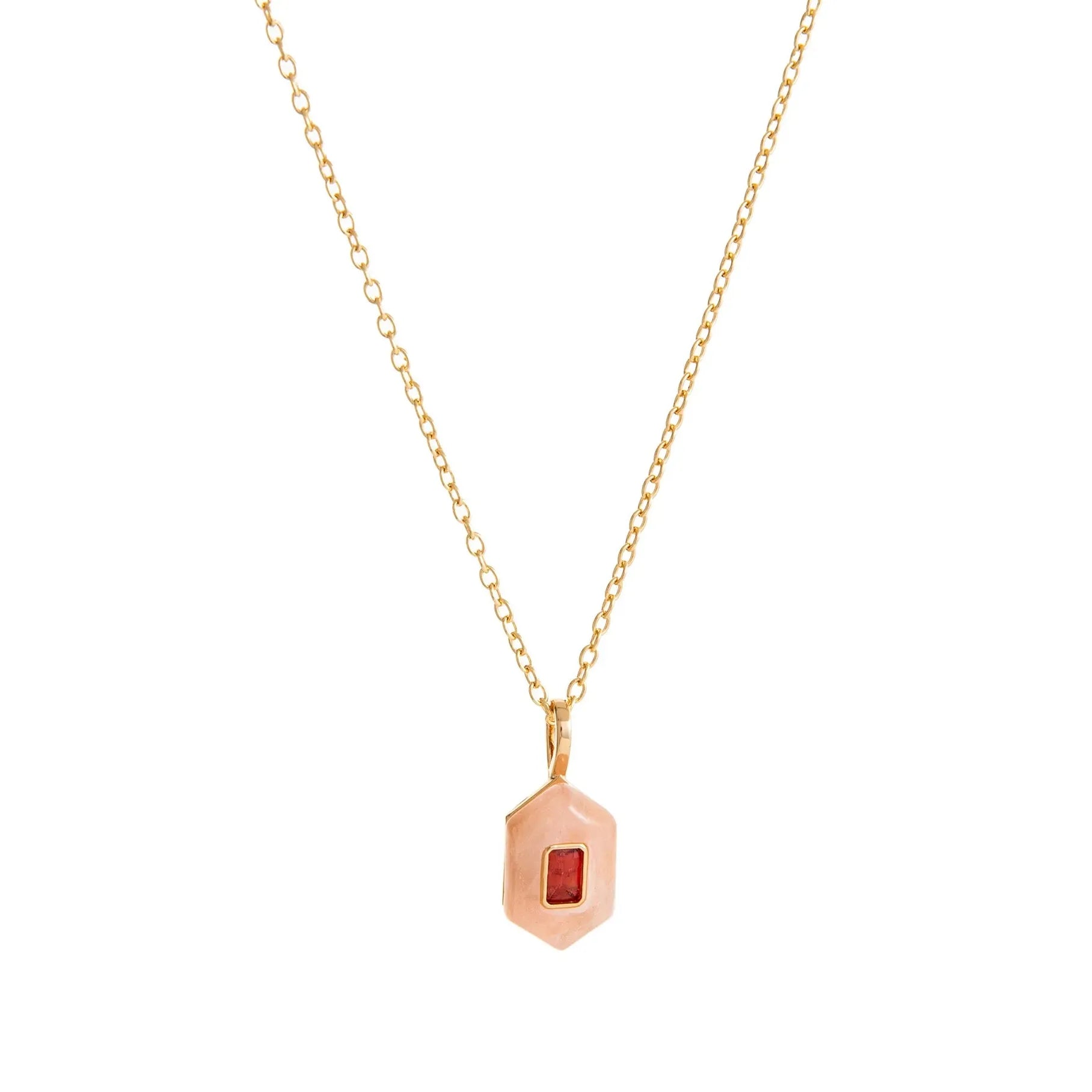 18K Gold Plated Stainless Steel Oval Multicolor Zircon Pendant Necklace Choker