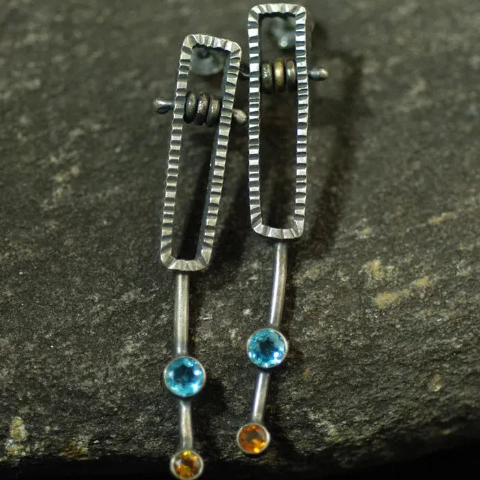 Vintage Zinc Alloy Dangling Earrings for Women Trendy Punk Hip-Hop Jewelry
