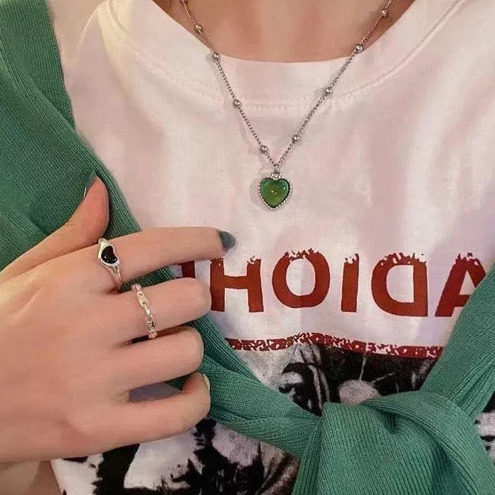 Mood Heart Necklace Color Changing Pendant Stainless Steel Jewelry for Women