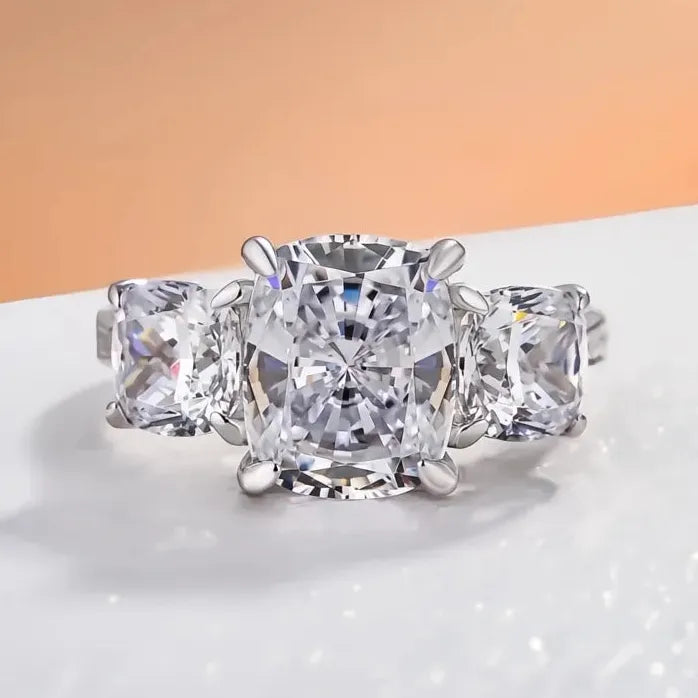 Geometric Cubic Zirconia Bridal Wedding Ring for Women Luxury Jewelry