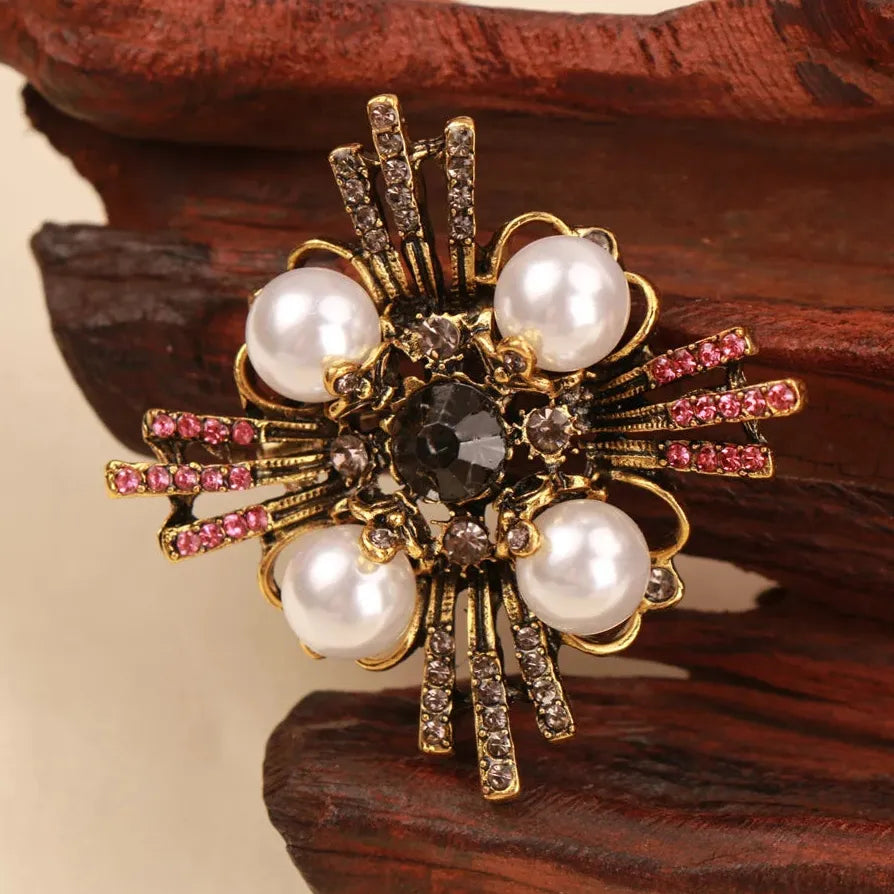 Luxury Openwork Floral Cross Brooch for Men & Women Elegant Style