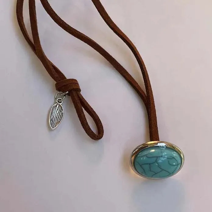 Bohemian Vintage Acrylic Geometric Pendant Necklace Women Ethnic Jewelry