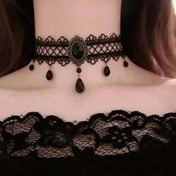 Elegant White Lace Bowknot Cotton Choker Necklace for Women Girls Jewelry